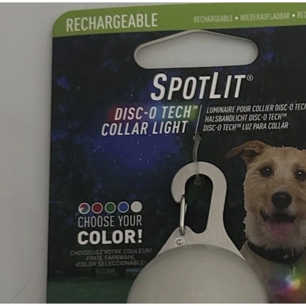 Spotlit Rechargeable Disc-O Tech Light Dog Collar